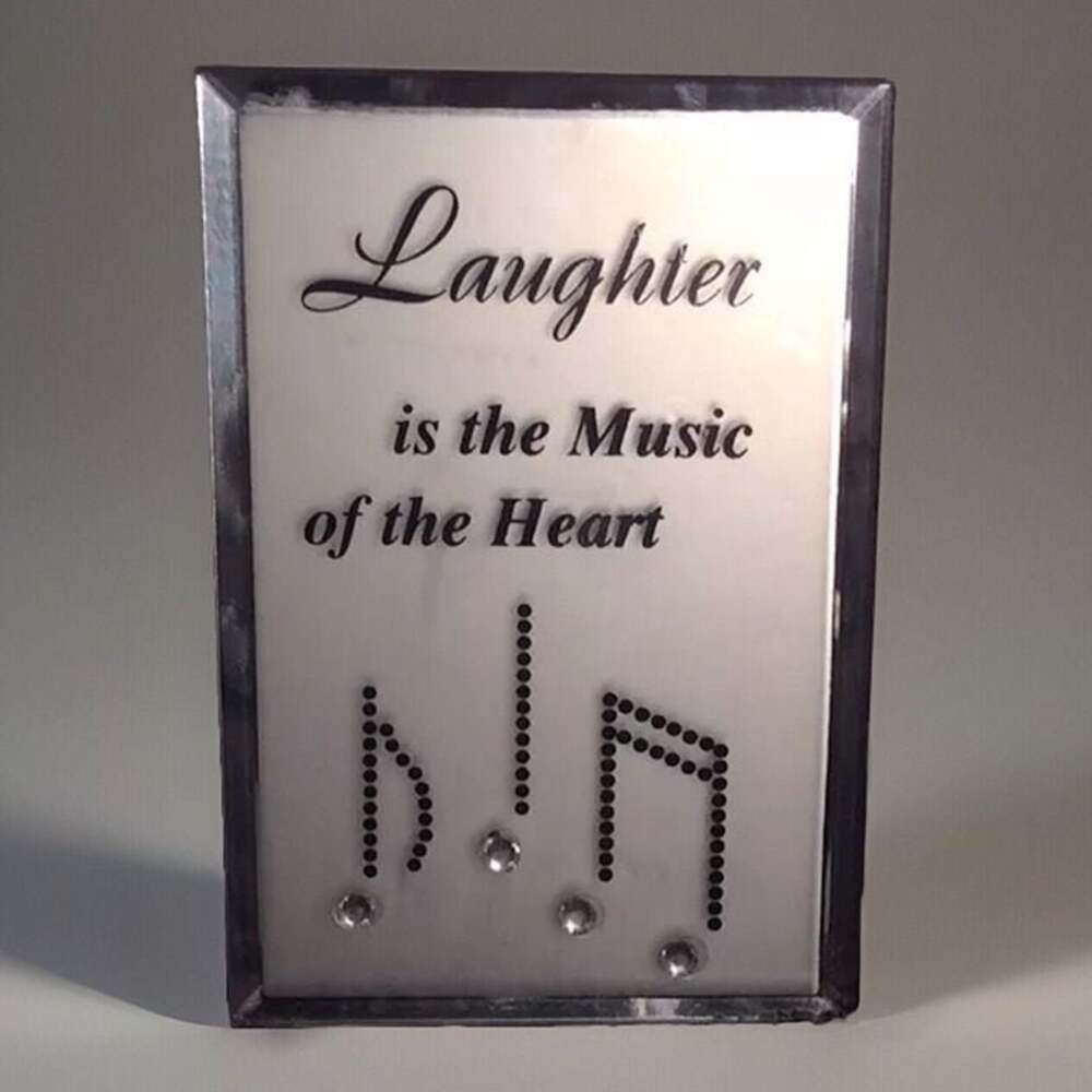 Laughter is the Music of the Heart Glass Plaque